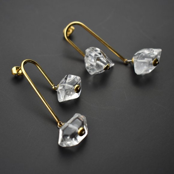 Large arch earrings, statement unusual earrings for women - Picture 3 of 5